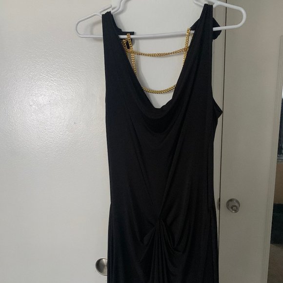 Scarabello Black Dress With Gold Chains - Picture 2 of 5